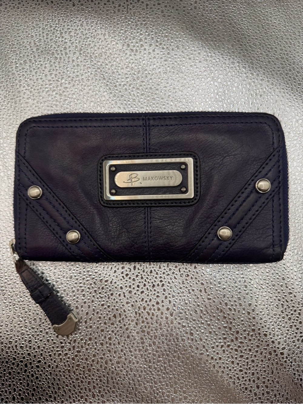 B. Makowsky Genuine Leather Zip-Around Wallet - Excellent Condition